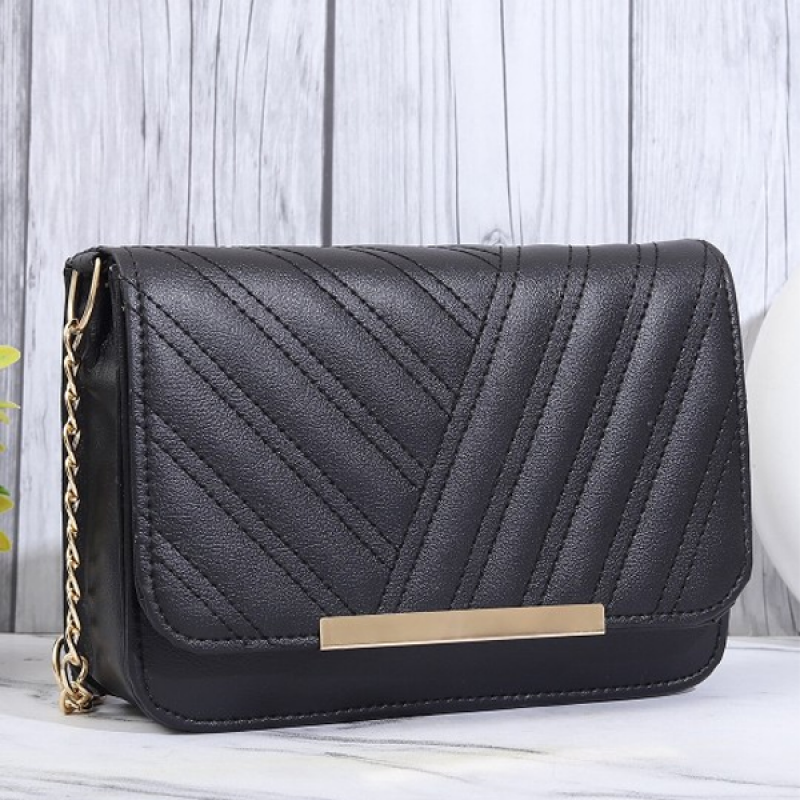PU Structured Sling Bag with Quilted